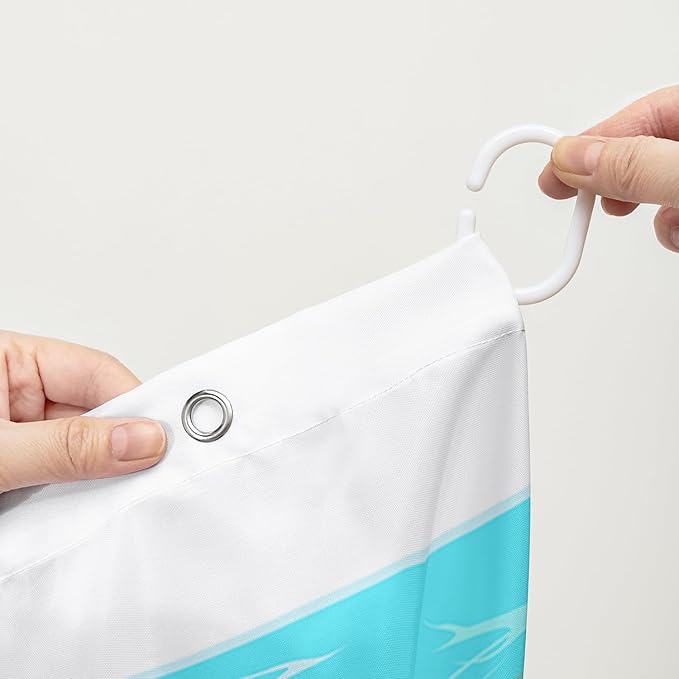 AILONEN Funny Cat Shower Curtain for Bathroom, Ocean Animal Print Shower Curtain, 72" W*96" H Waterproof Polyester Cat Lover Shower Curtain Decor Bathroom with Grommets and Hooks