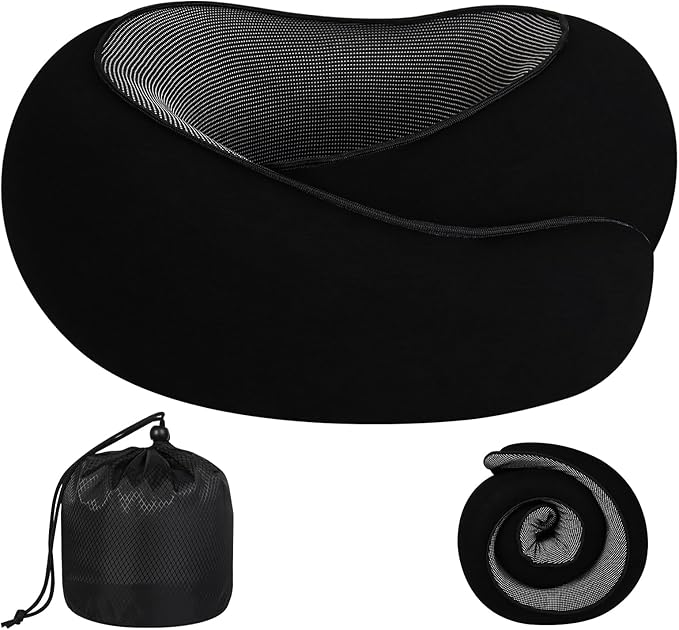 Travel Pillow Neck Pillow 2024, Memory Foam Neck Pillow Airplane, 360° Travel Neck Pillow Soft Neck Pillow for Traveling, Portable Travel Pillows for Airplanes Offices and Cars