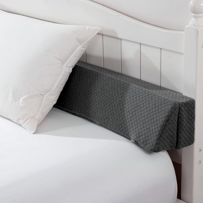 HOMBYS Wedge Pillow Headboard for Bed Gap,Foldable Bed Wedge Gap Filler Twin Size,Matterss Gap Filler,Multi Functional Bed Crack Pillow, Fill The Gap (0-7") Between Your Headboard and Mattress,Grey