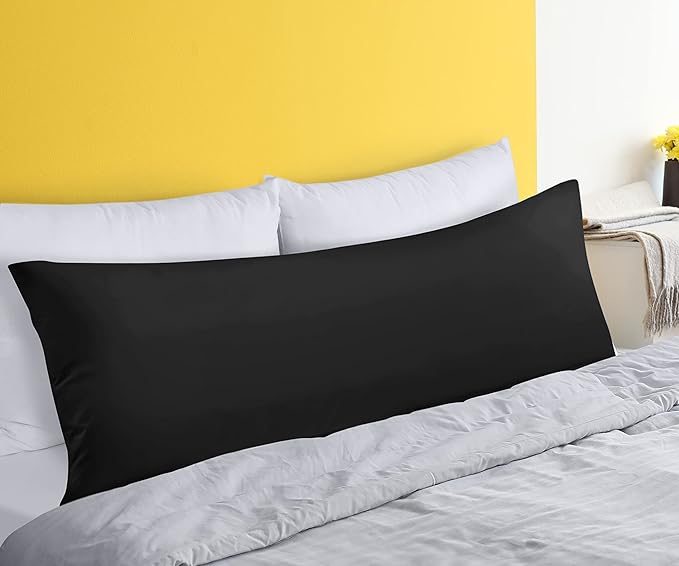 Utopia Bedding Full Body Pillow for Adults (Black, 20 x 54 Inch, Pack of 06) Long Pillow for Sleeping, Large Pillow Insert for Side Sleepers