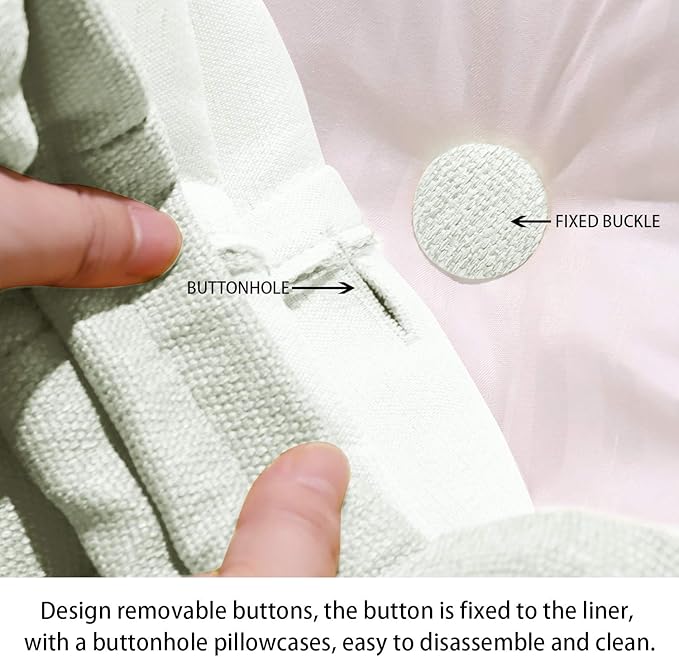 Daneey Multifunctional Headboard Pillow King Heighten Headboard Wedge Pillow Bolster Pillow for Bed Reading Pillow Adult Back Pillow for Sitting in Bed Wedge Pillow Headboard with Washable Beige Cover