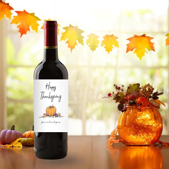 24Pcs Thanksgiving Wine Label Cheers Thanksgiving Wine Label Holiday Gift Champagne Label Wine bottle label Thanksgiving Gift Funny Gift.