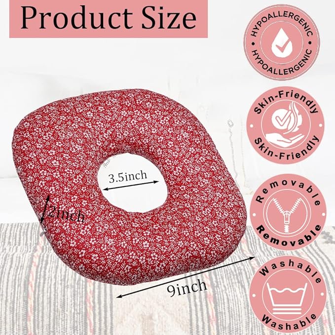 Ear Piercing Pillow with a Ear Hole for CNH and Ear Piercing Ear Pain Ear Inflammation Pressure Sores, O-Shaped Side Sleeping Pillow Ear Guard Pillow