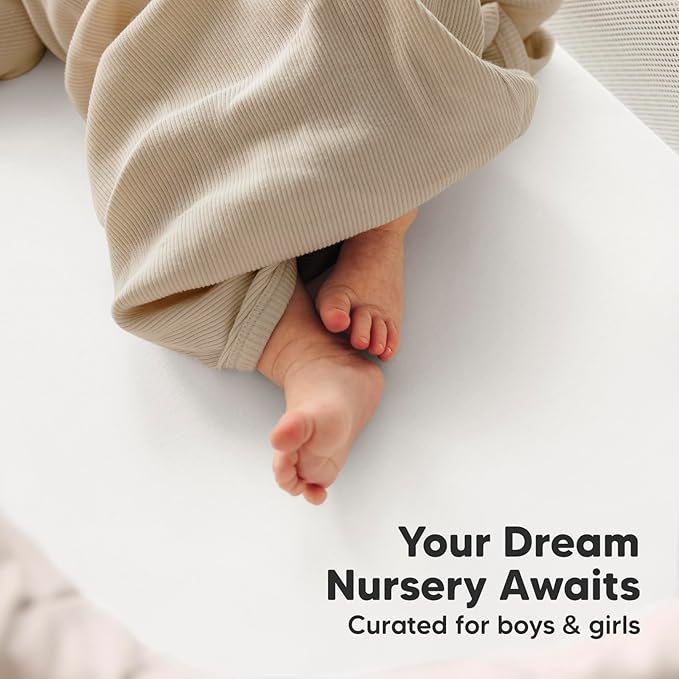 2-Pack Organic Bassinet Sheets for Girls, Boys - 100% Cotton Bassinet Mattress Sheets Compatible with Halo Bassinest Swivel Sleeper, Graco, Baby Delight, Chicco, Fitted Bassinet Sheets (Soft White)