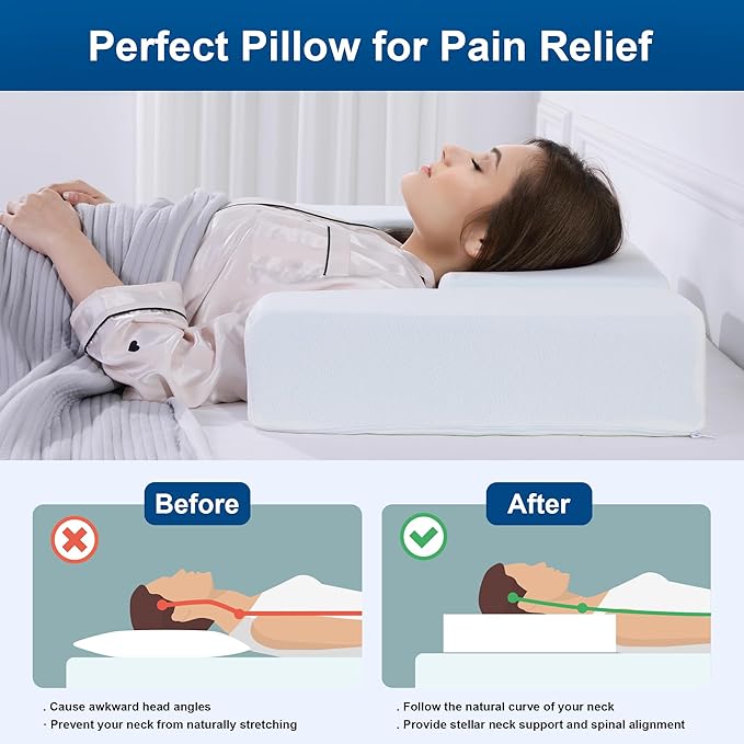 HOMBYS Shoulder Pillow Pillow for Side Sleeper,Ergonomic Memory Foam Pillow for Neck and Shoulder Pain,Cervical Neck Pillow with Armrest Area for Adults Sleeping