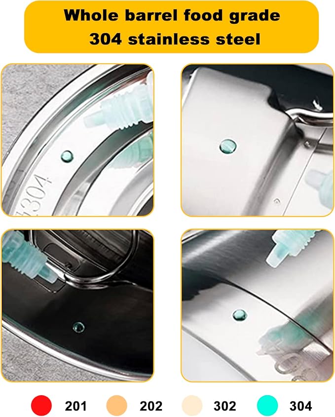 304 Stainless Steel Milk Can，35L Milk Bucket Wine Pail Bucket 9.25 Gallon Milk Can Tote Jug with Sealed Lid Heavy Duty for Milk and Wine Liquid Storage