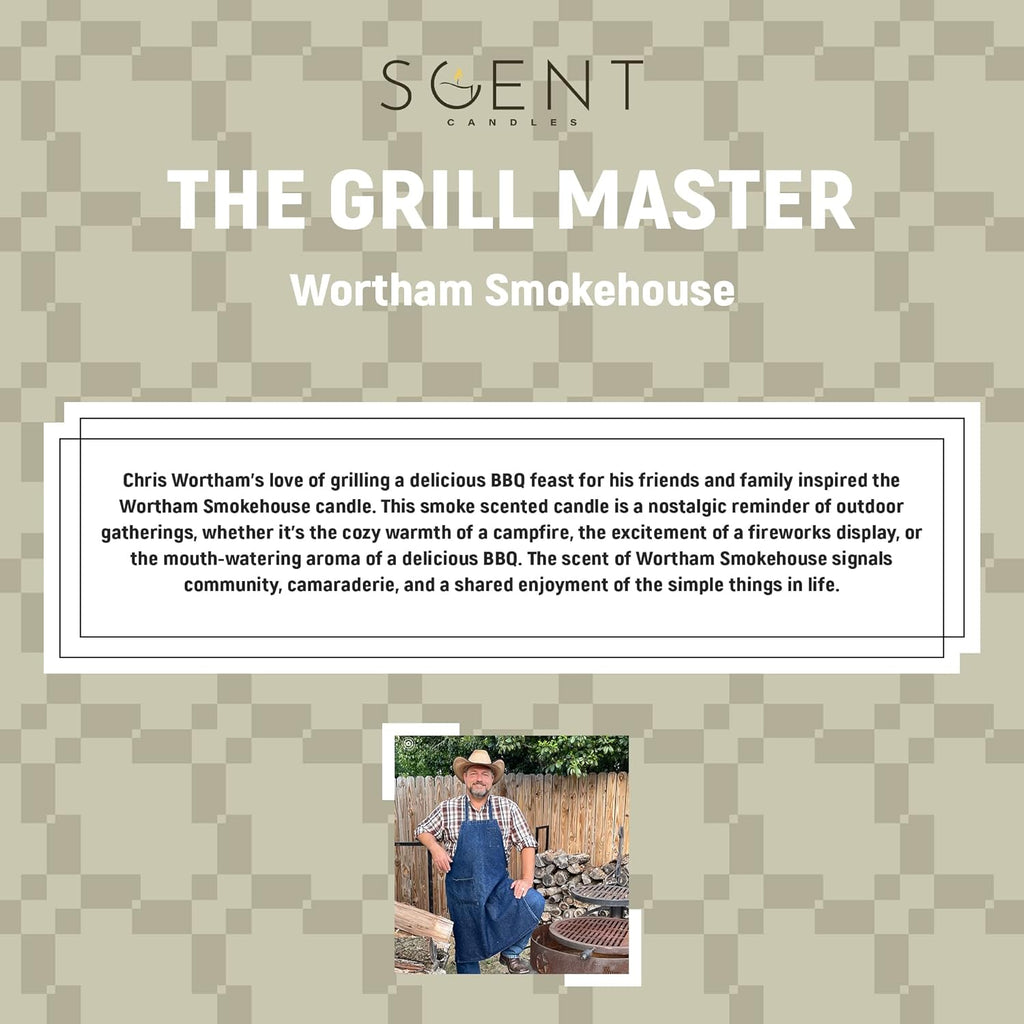 | Highly Scented Candles - Aromatherapy Candles for Home | Wortham Smokehouse Candle | 12oz Glass Jar | 100% Natural Soy Wax Candles | Burn Time 60-70 Hours