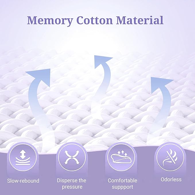 Cervical Pillow for Neck and Shoulder,Contour Memory Foam Pillow,Ergonomic Neck Support Pillow for Side Back Stomach Sleepers with Pillowcase [Purple]