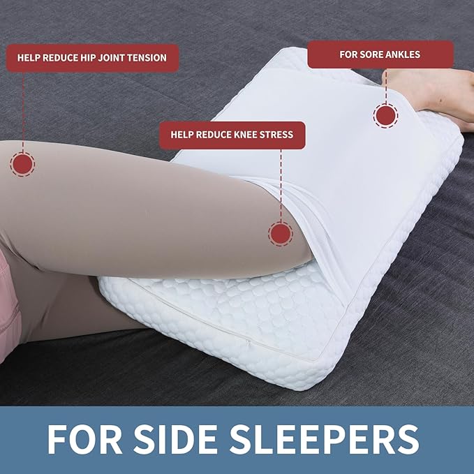 HOMBYS Between Leg Knee Pillow for Side Sleepers,Under Knee Pillow for Sleeping on Back,Down Alternative Between Leg Pillow for Sleeping,Spine Alignment,Lower Back Pain Relief,Pregnancy Support