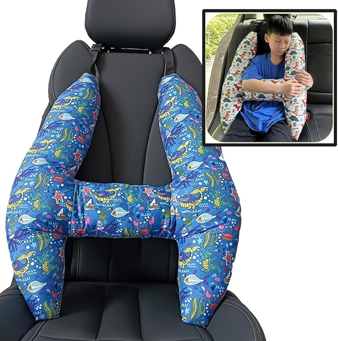 Car Travel Pillow for Kids Adults Soft Neck Pillow Head and Body Support Pillow Breathable Seat Pillow Car Aircraft Travel Pillow Neck Support Pillow Cushion for Long Journey Travel Accessories