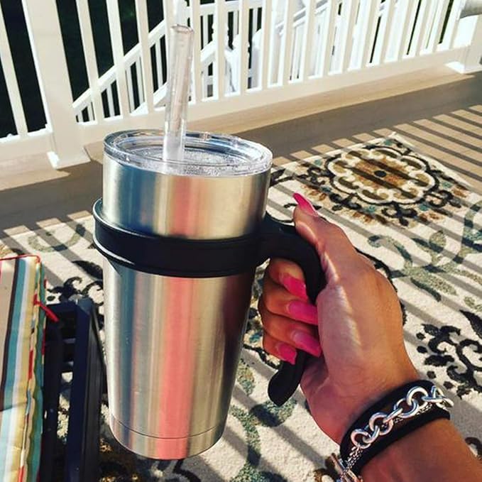 20Oz Tumbler Handle for Yeti,Ozark Trail,Sic Magnum Steel 20 Oz tumblers 2 Pack Black