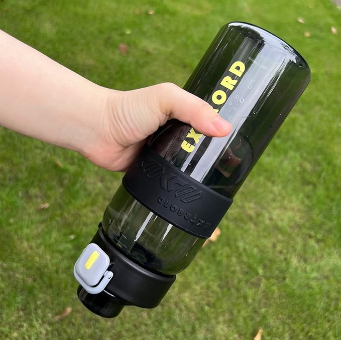 27oz Leak-Proof Water Bottle with Flip Top, 800ml BPA Free Reusable Plastic Drinking Bottle for Gym & Outdoor (Black)