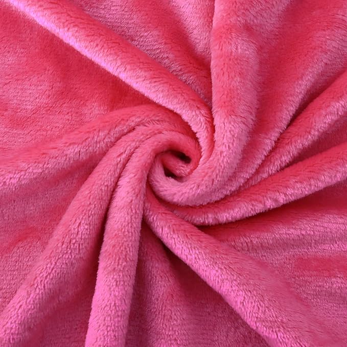 Bnuitland Travel Blanket and Pillow 2 in 1, Soft Flannel Airplane Blanket in Bag Compact-Long Flight Essential for Adults and Kids, Portable Luggage Sleeve and Backpack Clip, 65×40 inch Hot Pink