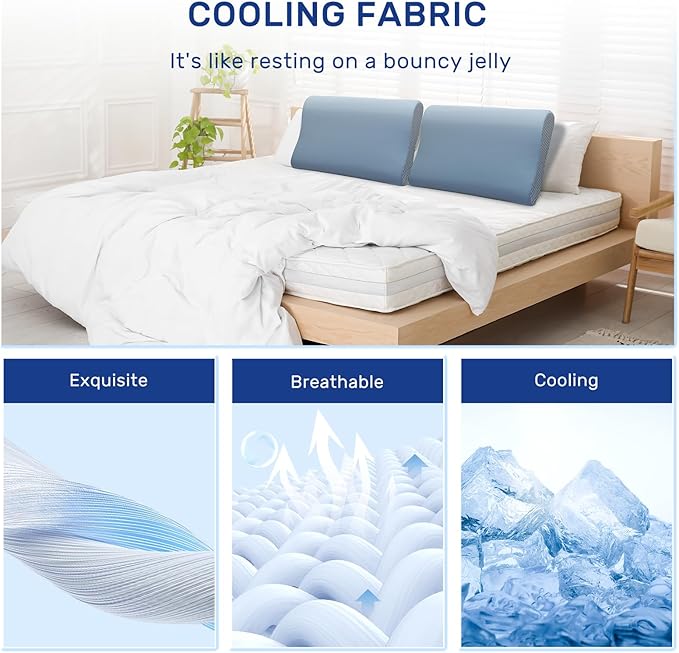 Neck Pillow Contour Memory Foam Pillows for Pain Relief Bed Pillow for Sleeping, Ergonomic Pillow for Neck and Shoulder Pain for Side Back Stomach Sleeper-Grey