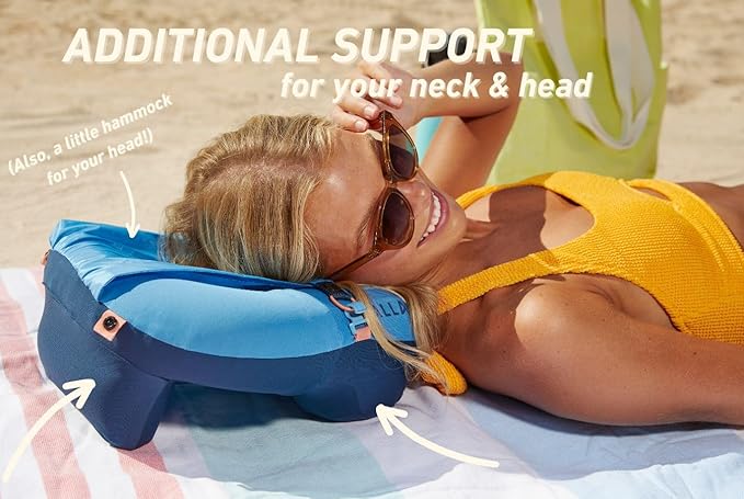 Ballast Travel Pillow PRO - Neck Pillow for Airplane, Beach Pillow, Enjoy Comfort Wherever You Go (Ocean Blue)