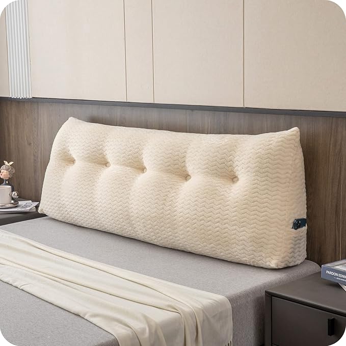 Large Bolster Triangular Headboard Wedge Backrest Positioning Support Bed Rest Reading Pillows Headboard Wedge Pillows for Day Bed Bunk Bed with Removable Cover