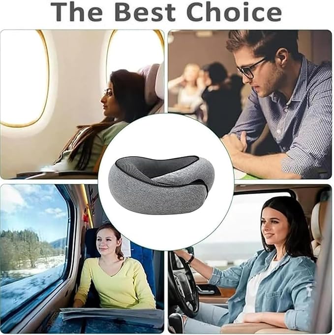 Travel Pillows for Airplanes, Neck Pillows for Travel,2024 New Travel Neck Pillow, Memory Foam Neck Pillow for Traveling Car Aircraft (Grey)