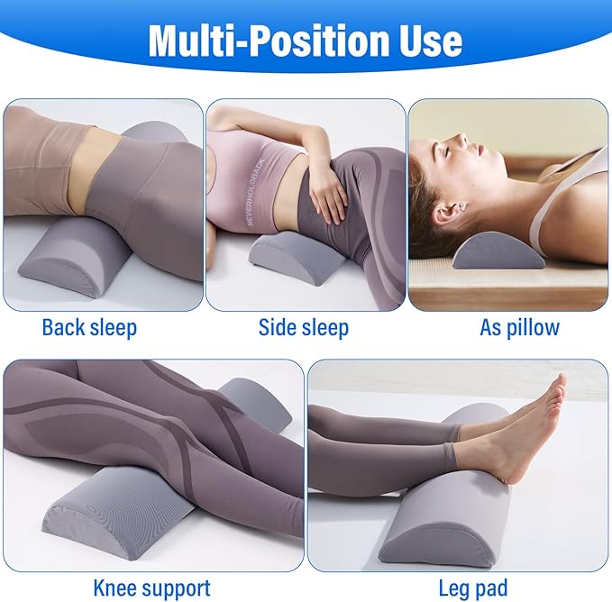 Lumbar Support Pillow for Bed, Memory Foam Back Pillow for Sleeping, Back Support Pillow for Lower Back Pain Relief, Lower Back Pillow for Sleeping, Lumbar Pillow for for Side, Back, Stomach Sleepers