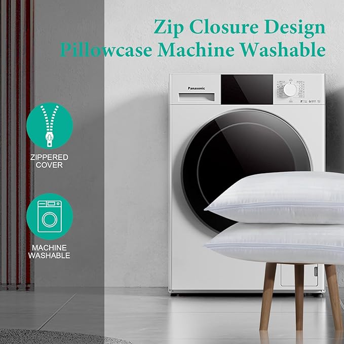 APSMILE 2-in-1 Assembleable Goose Feathers Down Pillow for Sleeping, King Size Soft-Medium-Firm Adjustable Bed Pillow Insert for Stomach, Back or Side Sleepers, 20x36