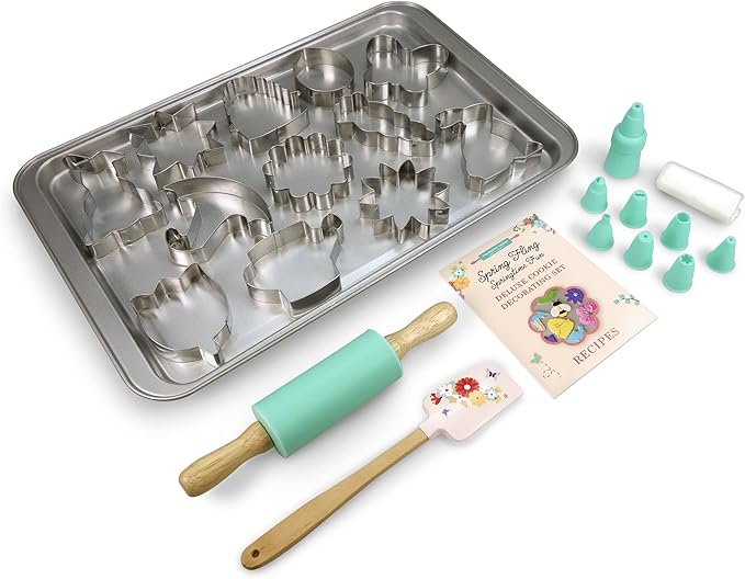 Spring Fling 30-piece Real Cookie Baking Set with Recipes for Kids