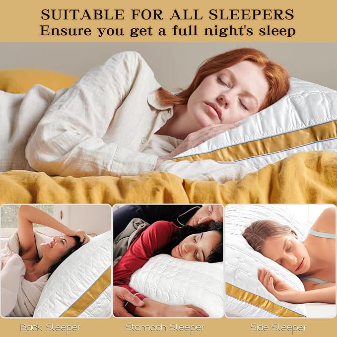 mislili King Size Pillows Set of 2, Hotel Quality Bed Pillows for Sleeping, Pillows King Size Set of 2 Support & Comfortable, Down Alternative King Pillows for Back, Stomach or Side Sleepers