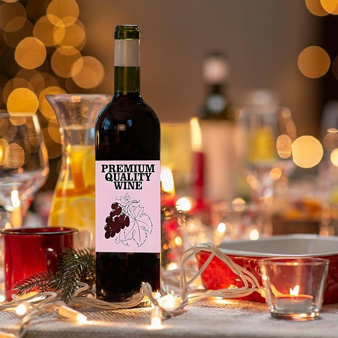 24pcs Wine Bottle Label VINEYARD Decorations Waterproof Wraps Sticker 3.35 x 3.75 In for wine Bottle Women Men Party Supply