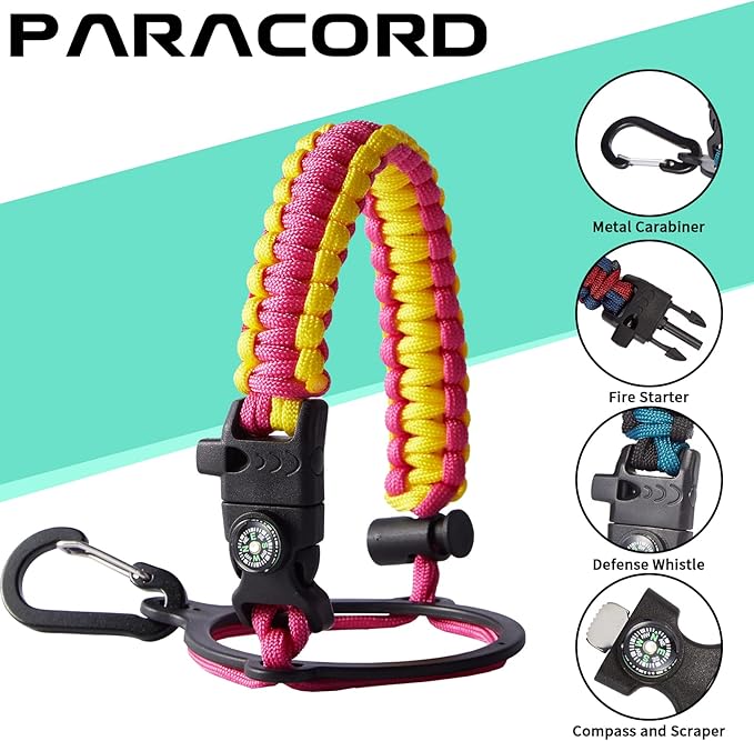 40OZ Insulated Stainless-Steel Water Bottle - Reusable Metal Water Bottles with Straw & Spout Lids, Paracord Handle & Bottle Carrier Pouch, Leakproof Workout Water Bottle Flask for Women Men