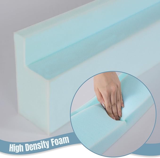 HOMBYS Pillow Wedge for Headboard Gap Close The Gap 0-6", Cut to Fit Gap Filler for King Queen Twin Bed, Wedge Sleeping Pillow, Foam Bed Mattress Gap Filler, 78.7"x6"x3"