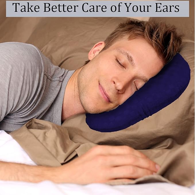 Ear Piercing Pillow for Side Sleepers, Pillow with an Ear Hole for CNH and Ear Pain Ear Inflammation Pressure Sores, O-Shaped Side Sleeping Pillow, Ear Guard Pillow(Dark Purple)