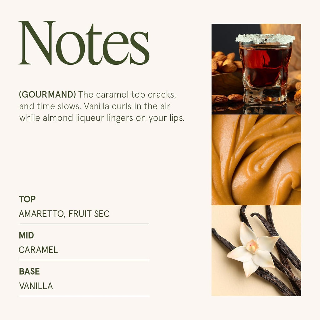 LA JOLIE MUSE Fall Candle | Amaretto Crème Brûlée – Almond Liqueur, Dry Fruit & Caramel | 19 oz Wooden Wick Candle | 90 Hours Clean Burn | Luxury Candles for Self-Care & Gifting