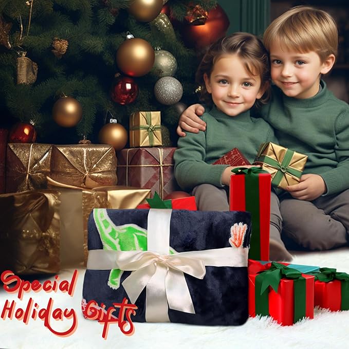 Dinosaur Blanket for Boys Glow in The Dark Dino Blanket Dinosaur Toys for Teen Boy Gifts Dinosaur Room Decor 50"x60"