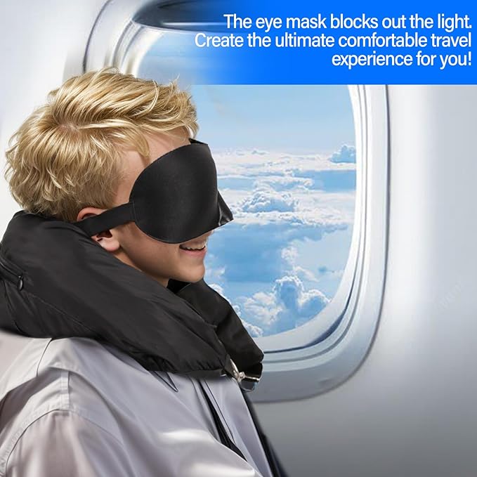 Travel Pillow You Stuff with Clothes, Stuffable Travel Pillow Transforms Into Extra Luggage Without Excess Fees, Stuffable Neck Pillow No Filler Fits 3+ Days of Travel Essentials Black