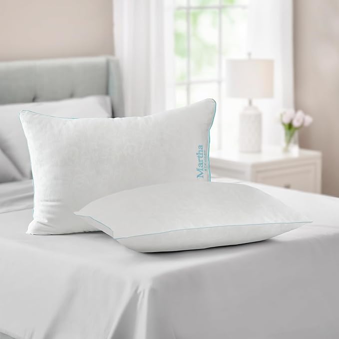MARTHA STEWART Heirloom Jacquard 2 Piece Bed Pillow Set, 385 TC, Down-Alternative, King