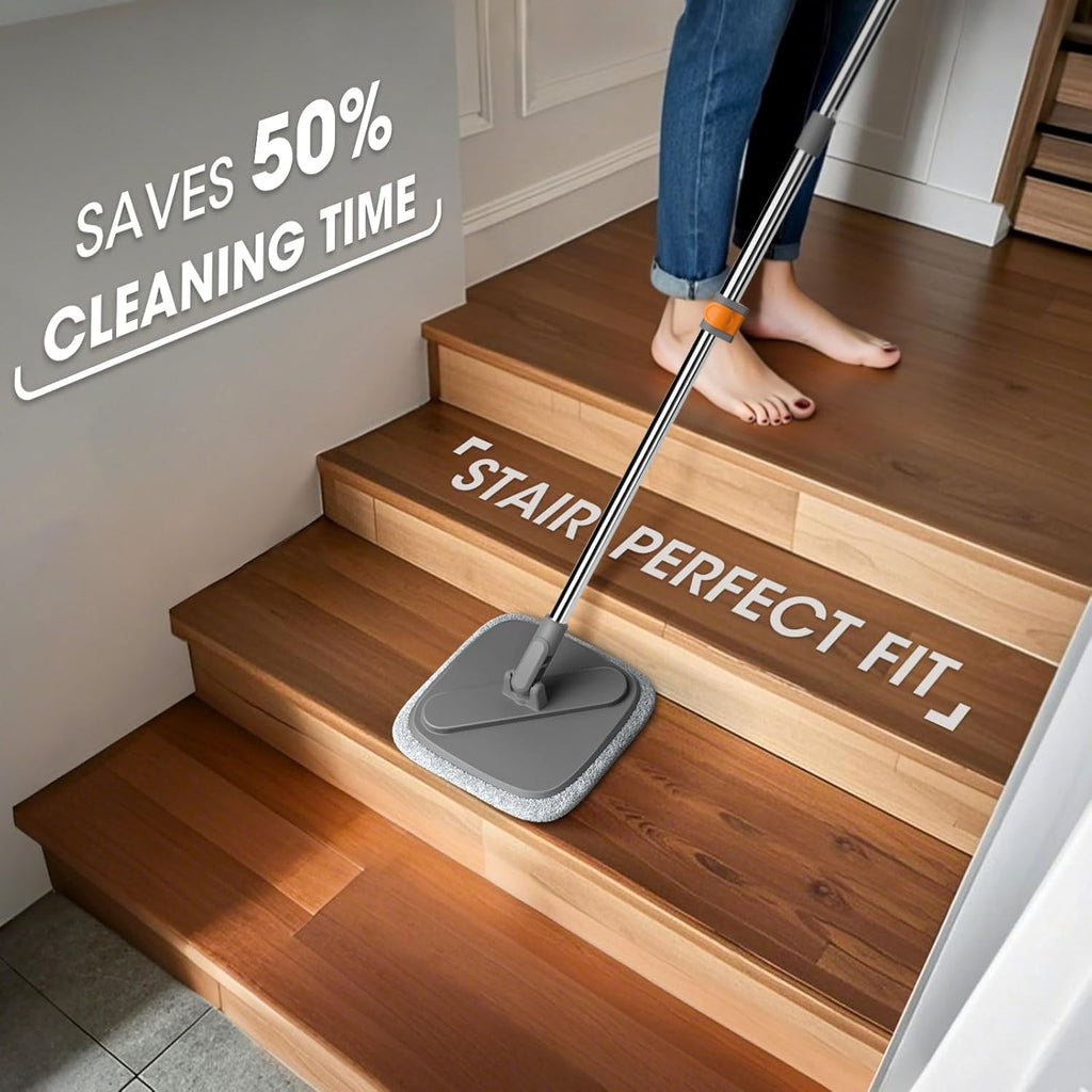 Mop and Bucket, Spin Mop with Separate Dirty Water System, Deep-Cleaning Mops for Floors, Versatile Mops for Walls