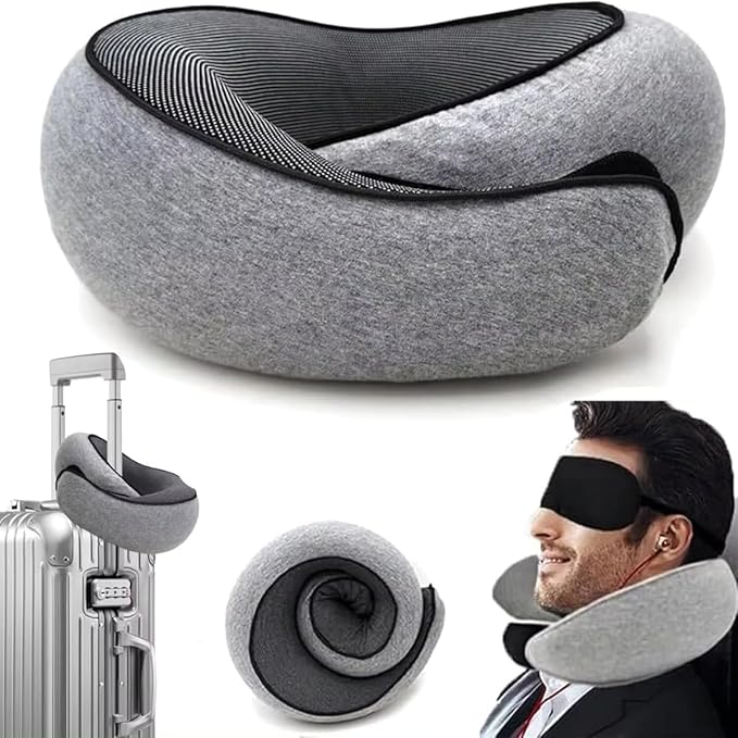 Wander Plus Travel Pillow, Travel Neck Pillow Memory Foam Travel Pillow 2024 New Travel Pillow Suitable for Travel, Airplanes, Cars and Offices (Dark Gray)