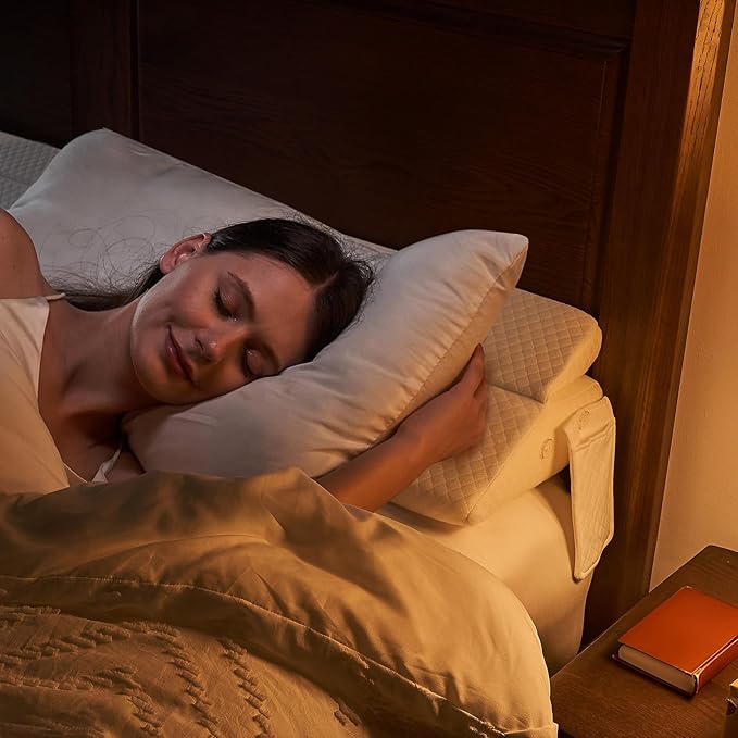 Bed Wedge Pillow for Headboard - Wedge Pillow Headboard King(76"x10"x6") - Foldable Bed Gap Filler/Headboard Pillow/Mattress Wedge - Fill Gap (0-8") Between Headboard and Mattress - Cream