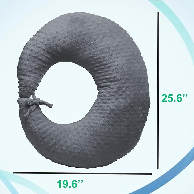 Professional Gaming Pillow for Lap; Arm Rest Pillow Gaming Lap Pillow with Crochet Support - Eliminate Pain in Gaming (Grey)