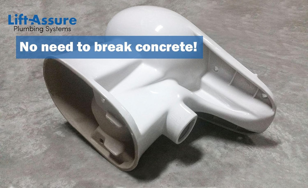 800W/1+HP American Round Macerating Toilet Kit with Macerator Pump for Basement Toilet System, 3-Piece Kit by Lift Assure