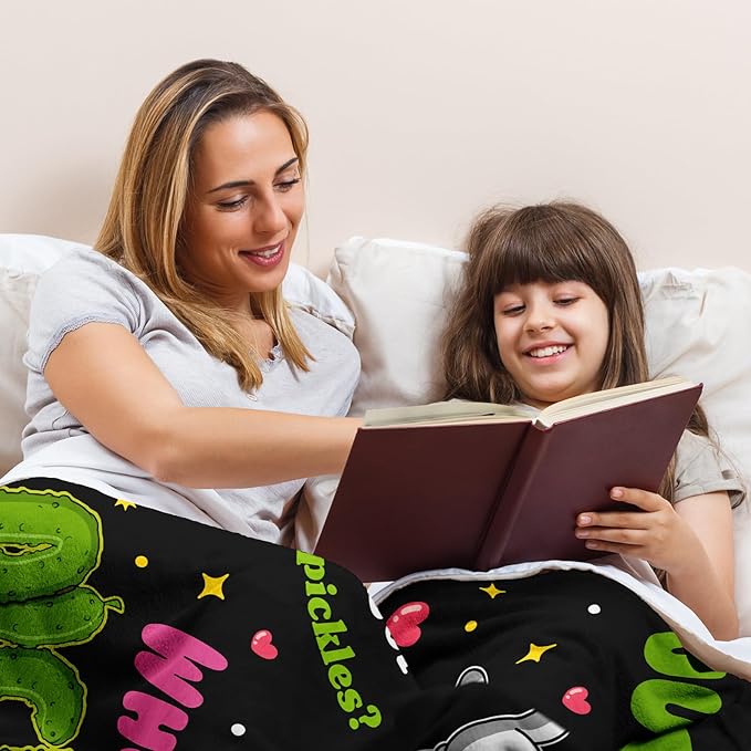 Pickle Gifts Blanket, Pickle Gifts for Pickle Lovers, Funny Pickles Gifts for Kids, Just a Girl Who Loves Pickles Blanket, Best Pickle Gifts Birthday Christmas Ideas Blanket 40"X50"