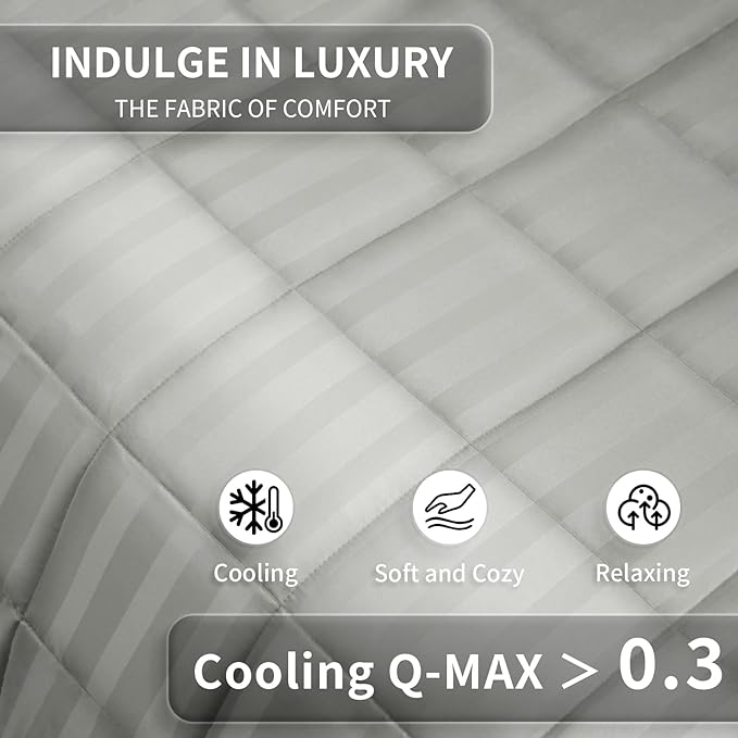 Weighted Blanket Kids, 5lbs Heavy Weighted Blanket 36"x48" Breathable Cooling Blanket, Summer Blankets Ultra Soft Comfort Blanket with Glass Beads for All-Season (Light Grey)