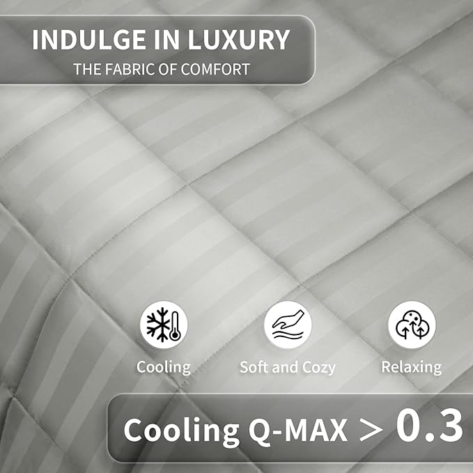 Weighted Blanket Kids, 3lbs Heavy Weighted Blanket 36"x48" Breathable Cooling Blanket, Summer Blankets Ultra Soft Comfort Blanket with Glass Beads for All-Season (Light Grey)