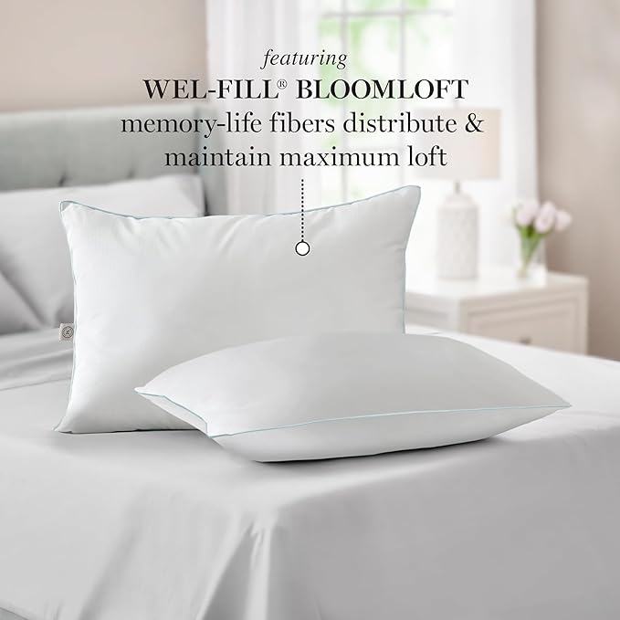 MARTHA STEWART SmartChill All Season 2 Piece Bed Pillow Set, 220 TC, Down-Alternative, Standard/Queen