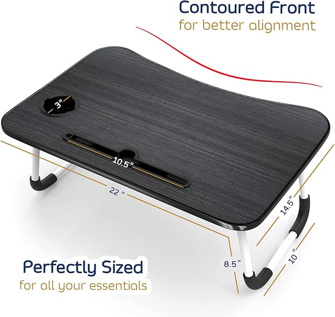 Nestl Reading Pillow with Portable Lap Desk Stand for Laptop 22x14”, Cut Plush Striped Back Pillow, Back Support Pillow, Shredded Memory Foam Bed Rest Pillow with Arms for Kids & Teen, Medium - Silver