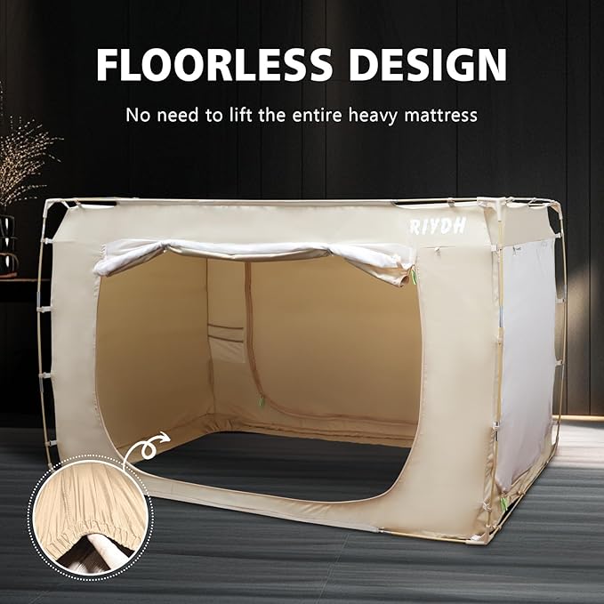 Bed Tent Bed Canopy Twin Size Tents for Adult and Kids- Portable Dream Tent Indoor Sleeping Tents 70% Blackout with 3 Doors Breathable Big Space Tents