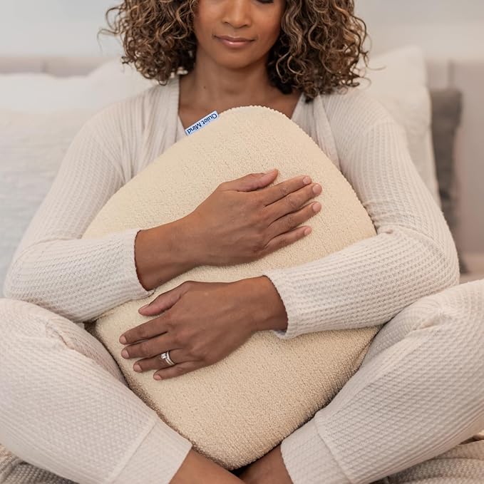 Quiet Mind The Original Weighted Pillow for Adults & Kids - (Medium, Cashew, 9 lbs) - Weighted Body Pillow - Alternative to Weighted Blanket - Enhanced Deep Sleep and Stress Relief - Hug Pillow