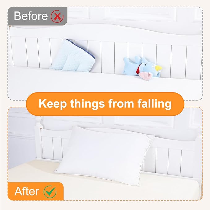 MABOZOO Bed Gap Filler Cushion, Long Thick Filler Bolster Pillow Stopper for Headboard Space Gap, Bed Mattress Extender Bed Wedge Pillow (White, 2X8X59inch)