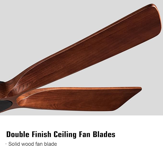 NicBex Ceiling Fan 60 Inch Indoor Antique No Light Ceiling Fans with Remote Control Double Finish Ceiling Fan with 5 Wood Blades for Living Room, Bedroom, Brown
