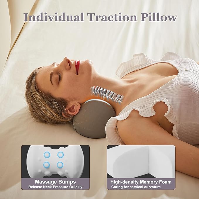 Cervical Pillow for Neck Pain Relief,Premium Memory Foam Contour Neck Pillow,Comfort Cervical Pillow for Neck and Shoulder Pain,Neck Pillow for Side Stomach Back Sleeping,Grey