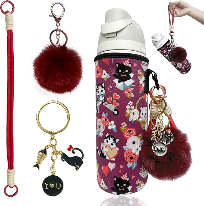 24oz Sleeves Compatible with Owala Sleeve Water Bottle Strap Compatible with Owala Charm Cute Accessories Compatible with Owala FreeSip Stainless Steel 24oz Tritan 25oz Twist 24oz Tumbler