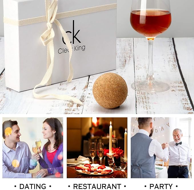 2 Pieces Wine Cork Ball Wooden Cork Ball Stopper for Wine Decanter Carafe Bottle Replacement (2.1 Inch/ 5.5 cm)